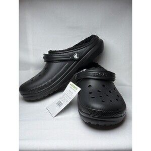 Crocs Classic Lined Clog Black Fleece Lined US J6 Youth / Womens 8 NWT